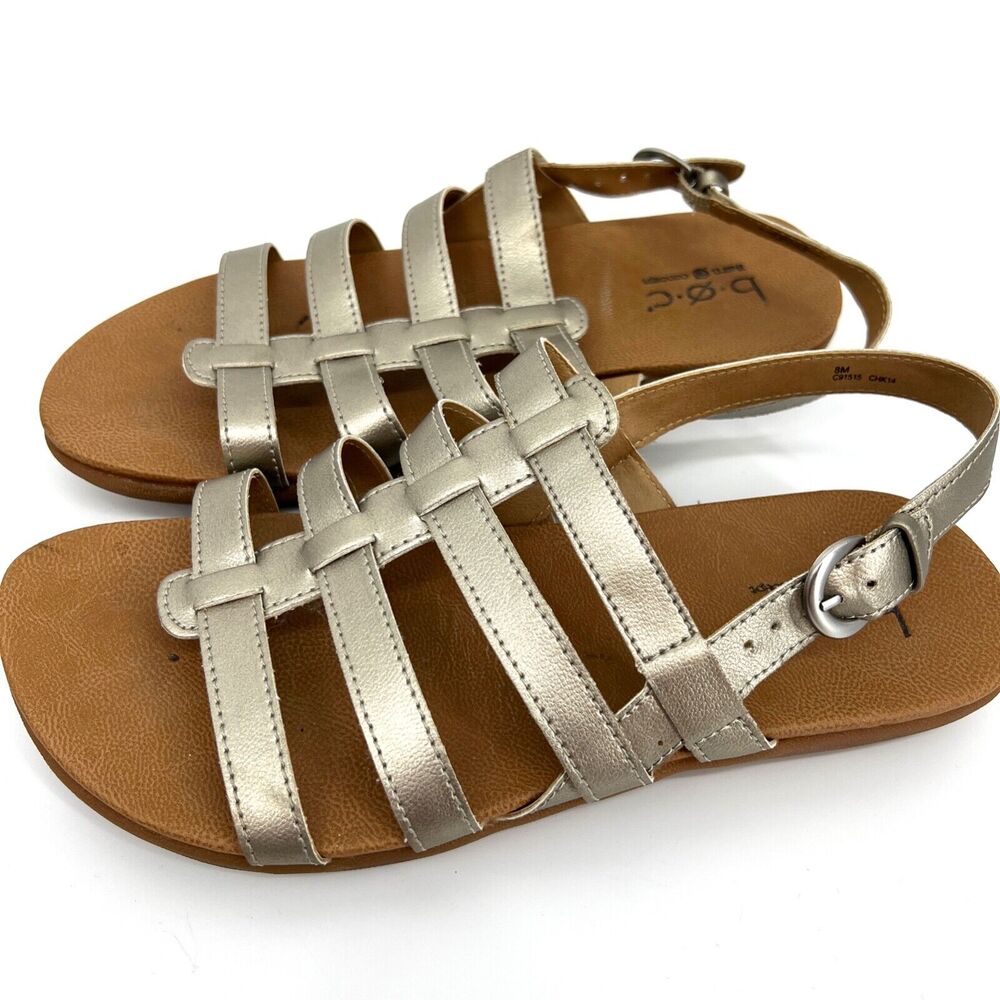 Born B.O.C. Silver Keva Gladiator Strappy Sandals Size 8M